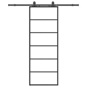 Vidaxl schuifdeur met beslagset 76x205 cm esg glas zwart - afbeelding 2