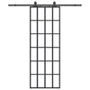 Vidaxl schuifdeur met beslagset 76x205 cm esg glas zwart