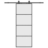 Vidaxl schuifdeur met beslagset 76x205 cm esg glas zwart - afbeelding 2