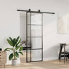 Vidaxl schuifdeur met beslagset 76x205 cm esg glas zwart