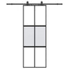 Vidaxl schuifdeur met beslagset 76x205 cm gehard glas zwart