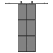 Vidaxl schuifdeur met beslagset 76x205 cm gehard glas zwart - afbeelding 2