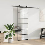 Vidaxl schuifdeur met beslagset 76x205 cm esg glas zwart - afbeelding 3