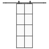 Vidaxl schuifdeur met beslagset 76x205 cm esg glas zwart - afbeelding 2