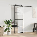 Vidaxl schuifdeur met beslagset 76x205 cm esg glas zwart - afbeelding 3