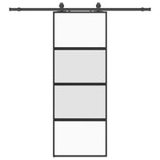 Vidaxl schuifdeur met beslagset 76x205 cm gehard glas zwart - afbeelding 2