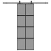 Vidaxl schuifdeur met beslagset 76x205 cm gehard glas zwart