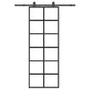 Vidaxl schuifdeur met beslagset 76x205 cm esg glas zwart