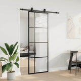 Vidaxl schuifdeur met beslagset 76x205 cm esg glas zwart - afbeelding 3