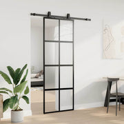 Vidaxl schuifdeur met beslagset 76x205 cm gehard glas zwart - afbeelding 3