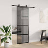 Vidaxl schuifdeur met beslagset 76x205 cm gehard glas zwart