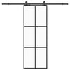 Vidaxl schuifdeur met beslagset 76x205 cm esg glas zwart