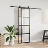 Vidaxl schuifdeur met beslagset 76x205 cm gehard glas zwart