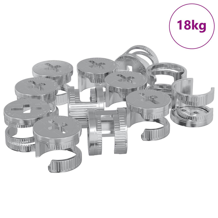 Vidaxl cam lock moeren 8372 st zilver metaal