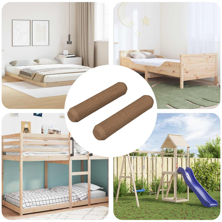 Vidaxl houten dowels 2 st bruin ø 8 x 35 mm massief hout