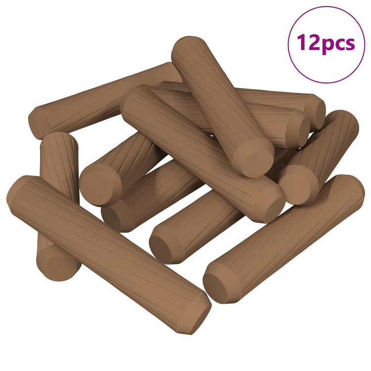 Vidaxl houten dowels 12 st bruin ø 8 x 35 mm massief hout