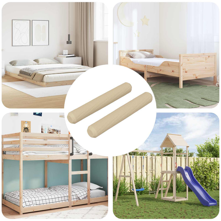 Vidaxl houten dowels 2 st bruin ø 8 x 50 mm massief hout