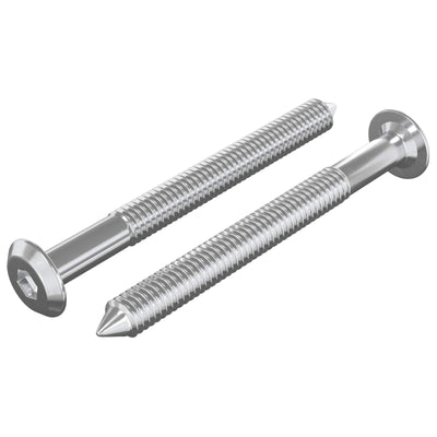 Vidaxl meubelschroeven 2 st zilver m6 x 60 mm staal