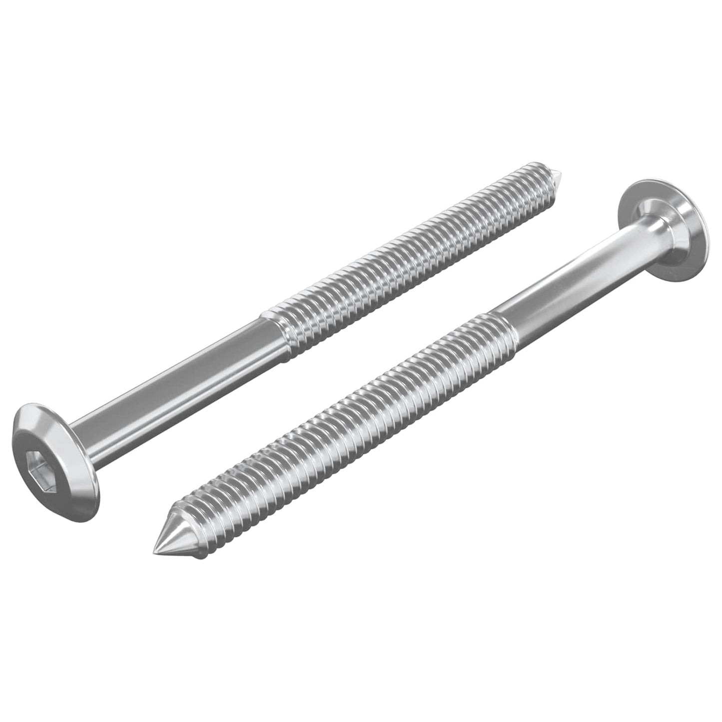 Vidaxl meubelschroeven 2 pcs zilver m6 x 70 mm staal