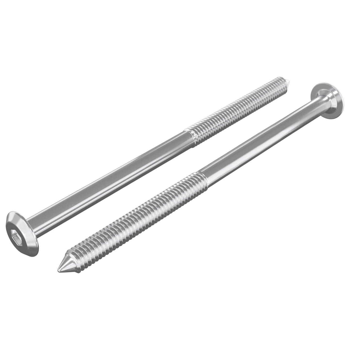 Vidaxl meubelschroeven 2 pcs zilver m6 x 100 mm staal
