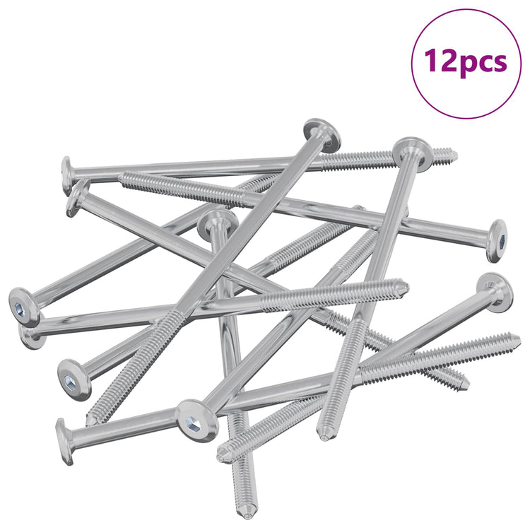 Vidaxl meubelschroeven 12 pcs zilver m6 x 120 mm staal