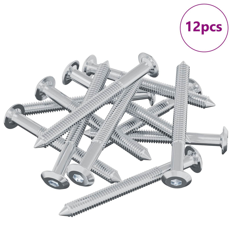 Vidaxl bout 12 st zilver m6 x 60 mm staal