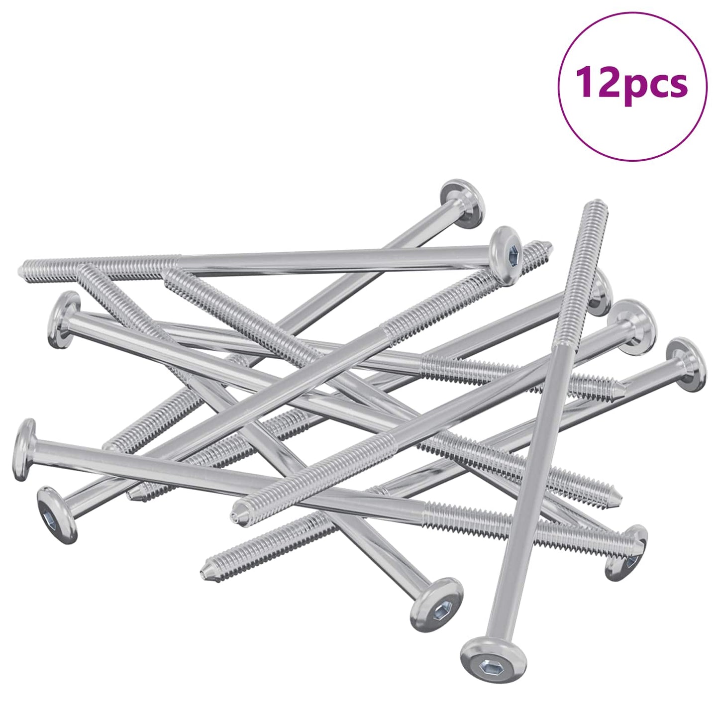 Vidaxl bout 12 pcs zilver m6 x 120 mm staal