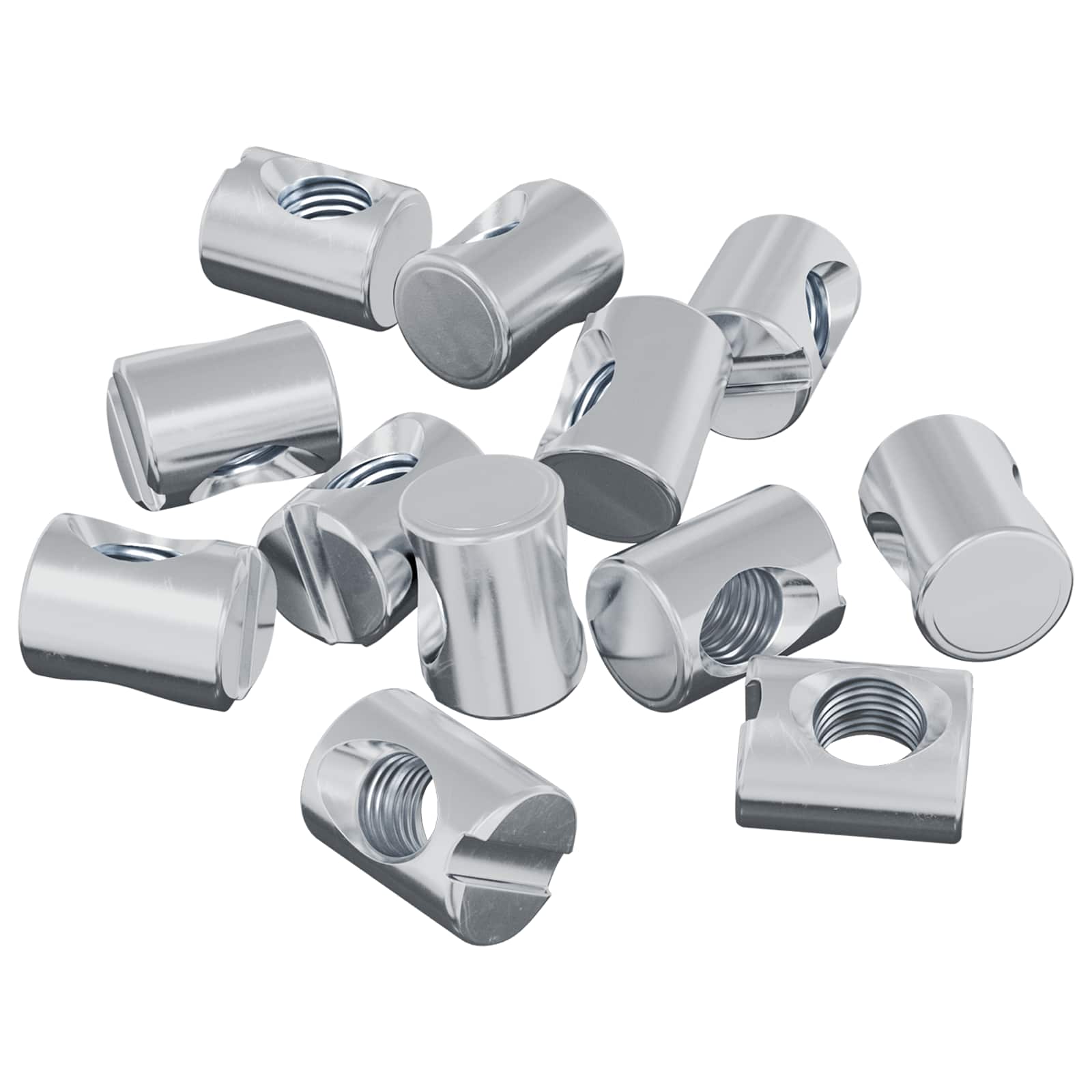Vidaxl barrelmoeren 12 pcs zilver m6 x 13 mm metaal