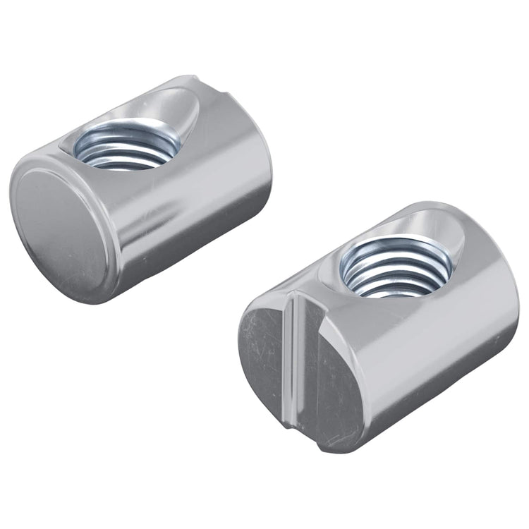 Vidaxl barrel moer 2 st zilver m6 x 13 mm ijzer