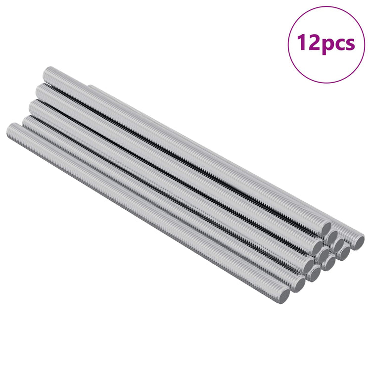 Vidaxl draadstaaf 12 st zilver 6 x 120 mm staal