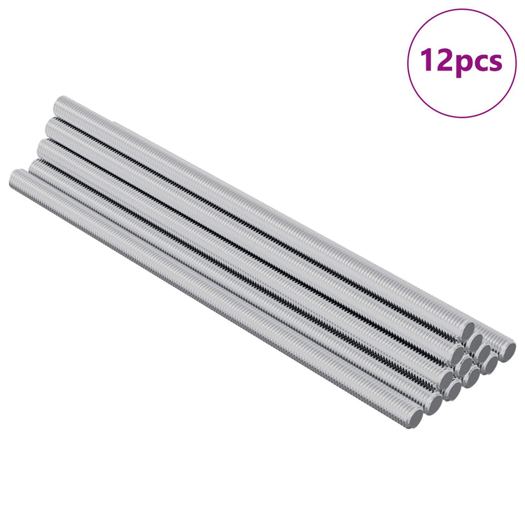 Vidaxl draadstaaf 12 st zilver 6 x 135 mm staal