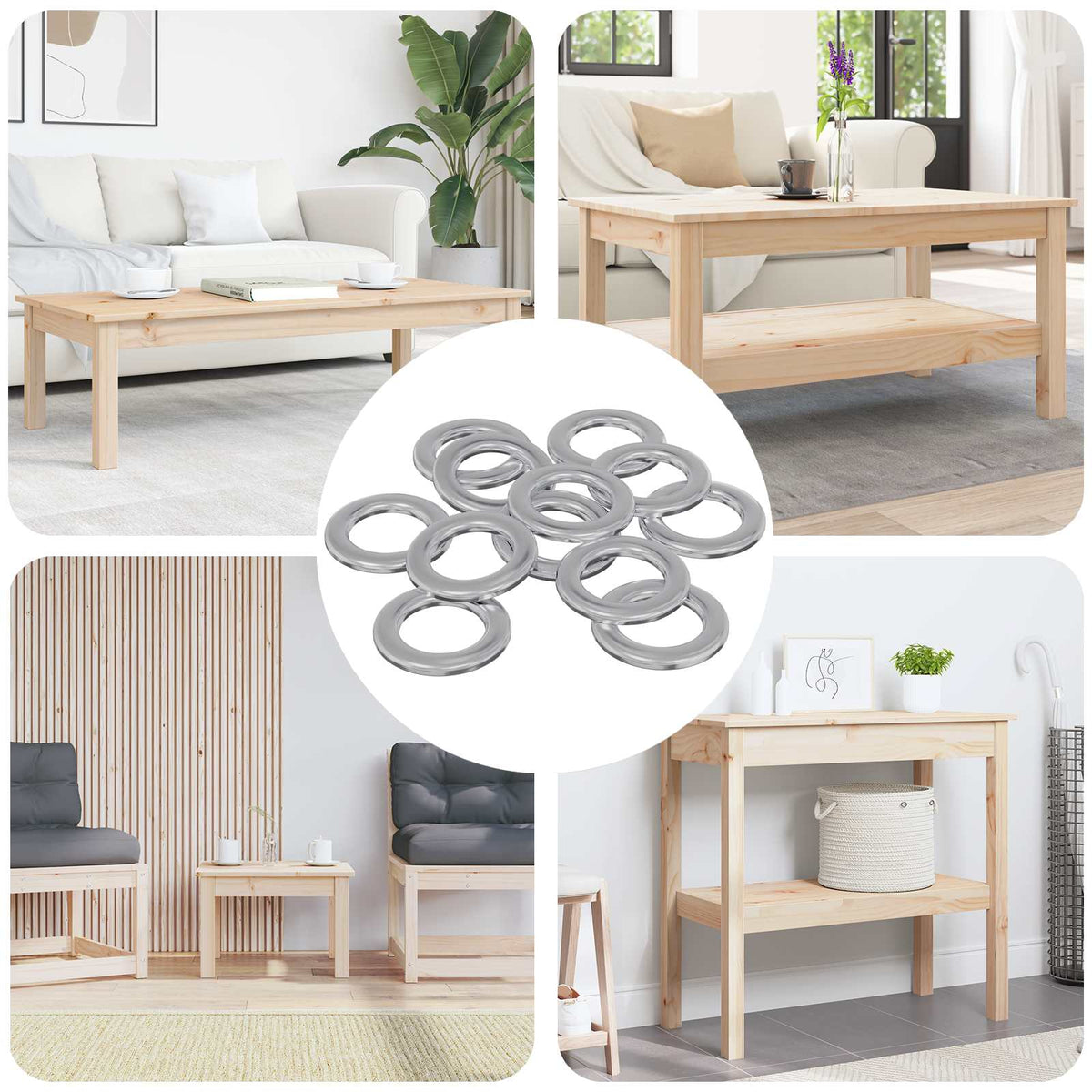 Vidaxl washers 52941 pcs zilver ijzer