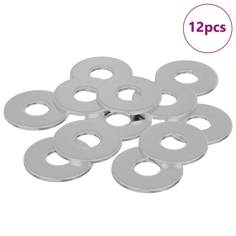 Vidaxl washers 12 st zilver 12 x 12 x 1,2 cm ijzer