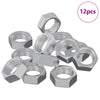Vidaxl zeshoekige moeren 12 pcs zilver m6 ijzer