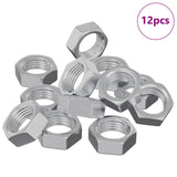 Vidaxl zeshoekige moer 12 st zilver m6 metaal - afbeelding 2