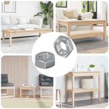 Vidaxl zeshoekige moer 2 st zilver m8 metaal - afbeelding 1