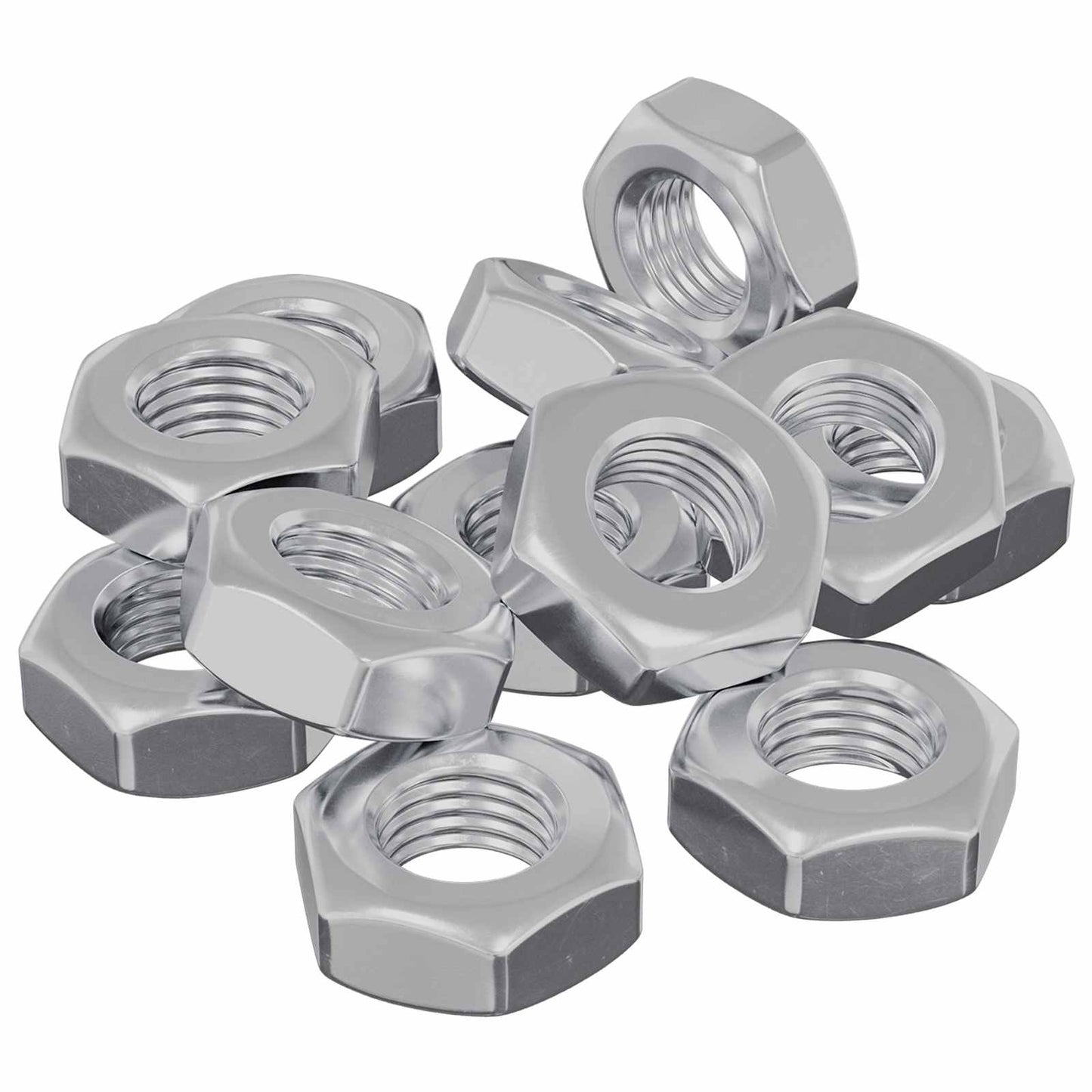 Vidaxl zeshoekige moeren 12 pcs zilver m8 ijzer