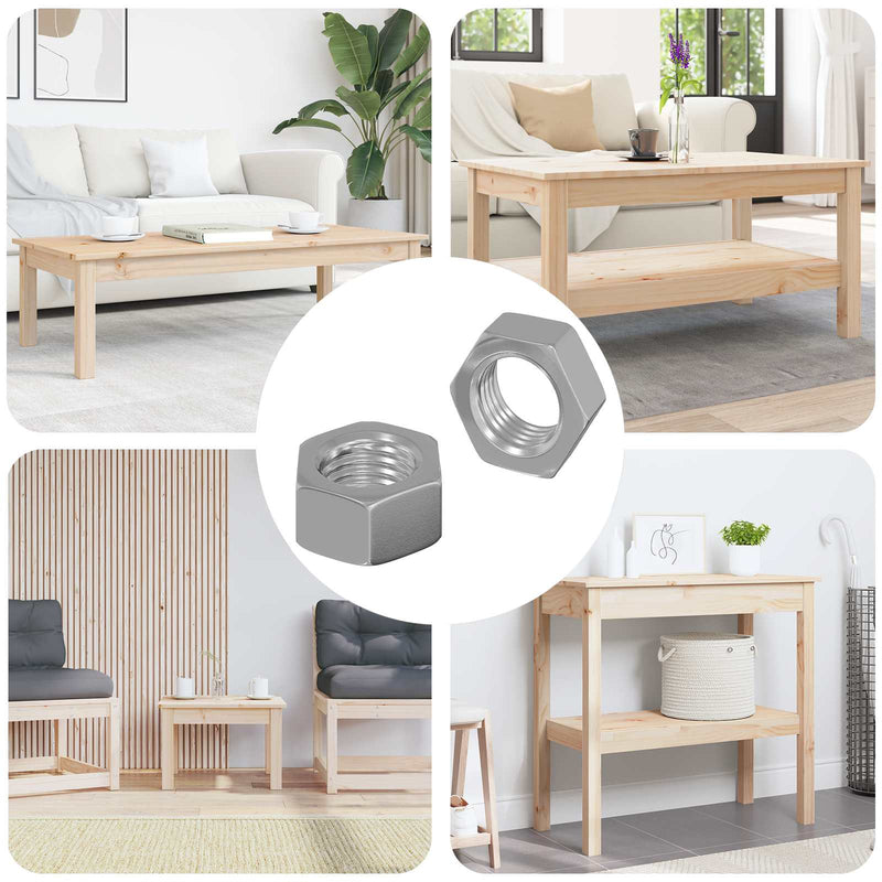 Vidaxl zeshoekige moer 2 pcs zilver m6 ijzer