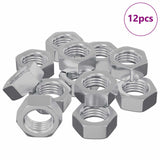 Vidaxl zeshoekige moer 12 st zilver m6 metaal - afbeelding 2