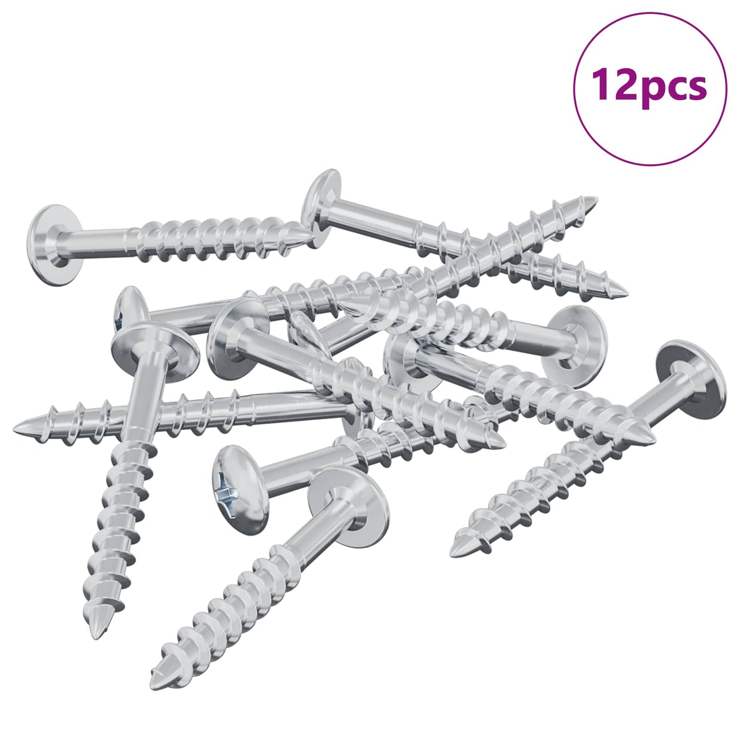 Vidaxl bout 12 pcs zilver 9,8 x 35 mm ijzer