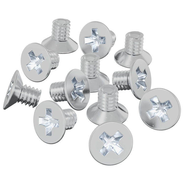 Vidaxl verzonken schroeven 12 pcs zilver m4 x 6 mm ijzer