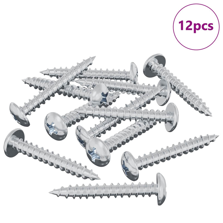 Vidaxl houten schroef 12 st zilver m4 x 28 mm ijzer
