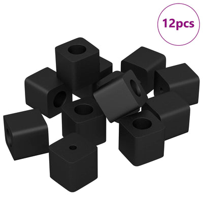 Vidaxl ladehouder 12 st zwart 15 x 15 x 15mm pp copolymeer