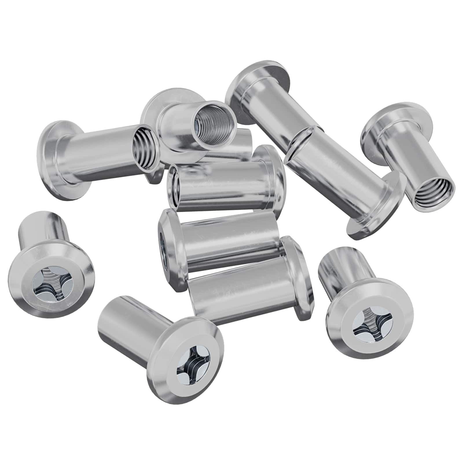 Vidaxl slotmoer 2857 pcs nikkel staal