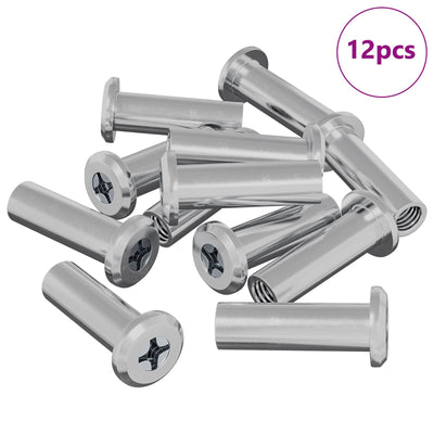 Vidaxl slotmoer 12 st zilver m6 x 25 mm staal