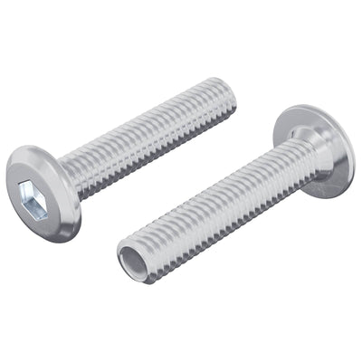 Vidaxl slotschroef effen 2 st zilver m6 x 30 mm staal