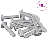 Vidaxl slotschroef effen 2647 st zilver staal - afbeelding 2