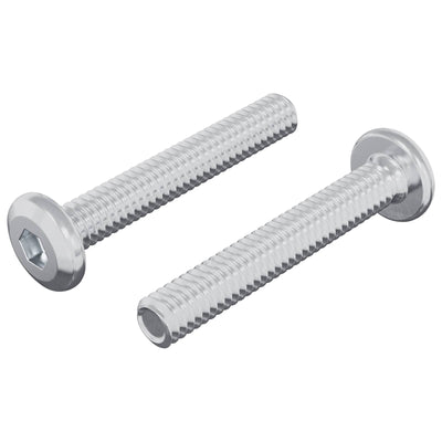 Vidaxl slotschroef effen 2 st zilver m6 x 35 mm staal