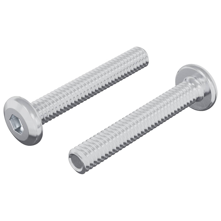 Vidaxl slotschroef effen 2 st zilver m6 x 35 mm staal