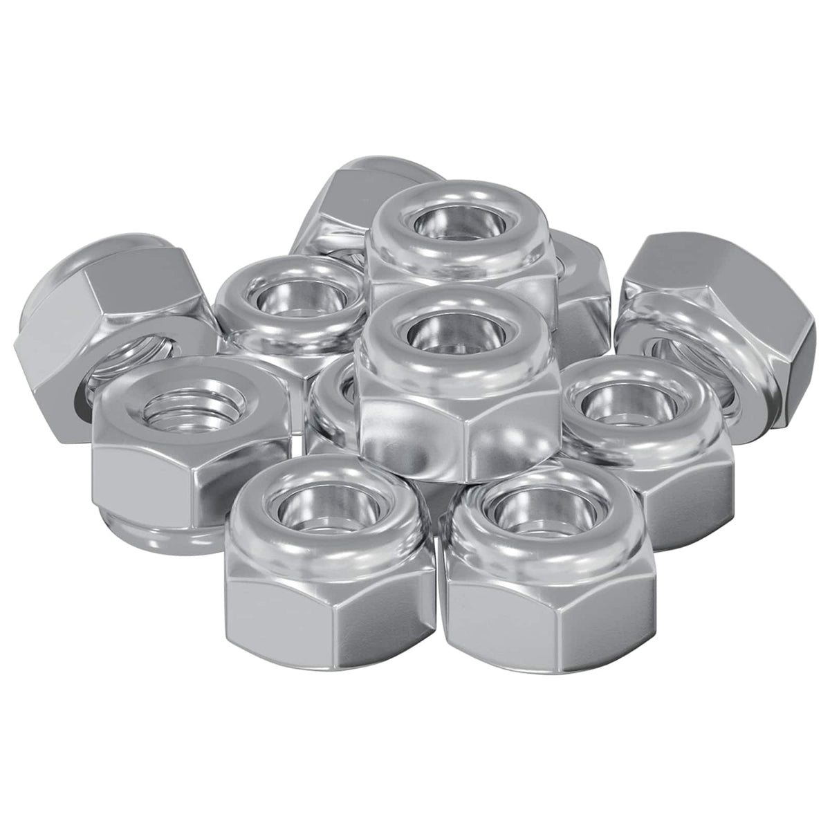 Vidaxl moer 9574 pcs zilver m6 x 10 mm ijzer